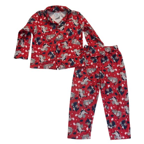 Mon Petit Other - Mon Petit Boys Pijama Set size 3Y Red Long Sleeve Dragons Fleece